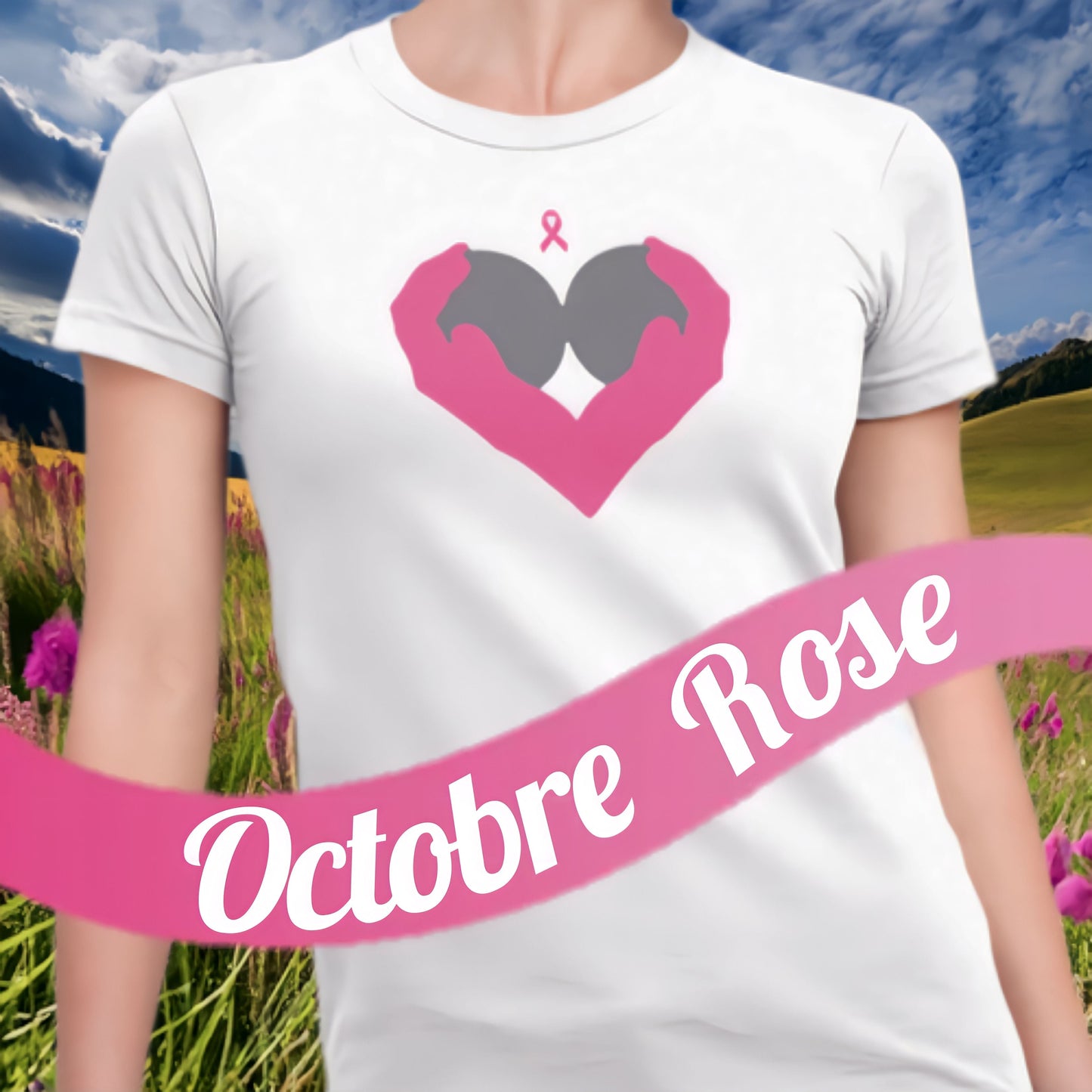𝗚𝗢𝗧𝗜𝗡 Octobre Rose Bouliste Col Rond 𝙁𝙚𝙢𝙢𝙚